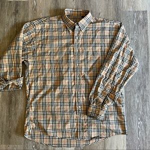 Burberry London nova check plaid button up